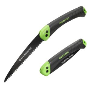 WORKPRO Sierra plegable de poda, hoja D6A/M2, corte 35 cm