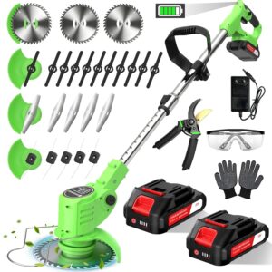 Desbrozadora a batería SYEONKOS 800W con 2 baterías y 4 cuchillas