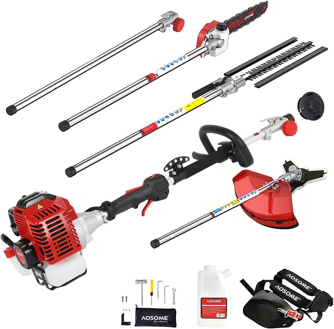 AOSOME Desbrozadora 5 en 1 Gasolina Profesional 52cc