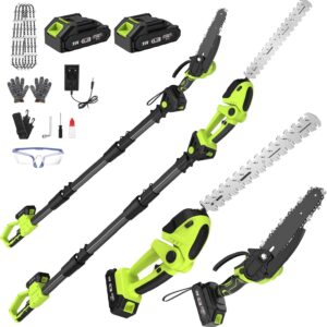 Kit motosierra y cortasetos telescópico 4 en 1 con batería