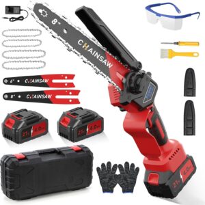 Mini motosierra batería 6-8" VIWKO 1300W con 2 baterías