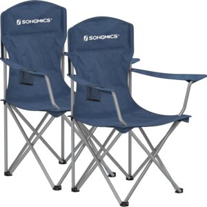 SONGMICS 2 sillas plegables exterior azul oscuro, hasta 150 kg