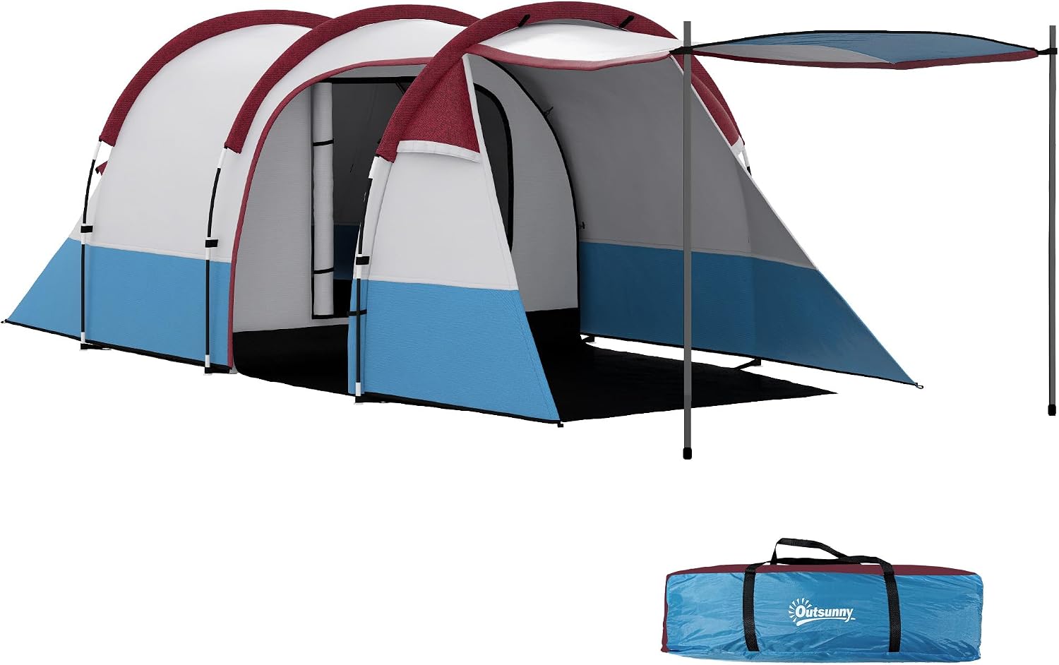 Tienda de campaña Outsunny 2 personas, 2 habitaciones y 2000 mm