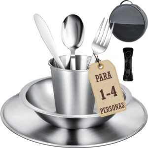 Set cubiertos camping acero inoxidable 8 piezas – Wasavi