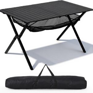 HAUSPROFI Mesa camping plegable 120x70 cm, aluminio 100 kg