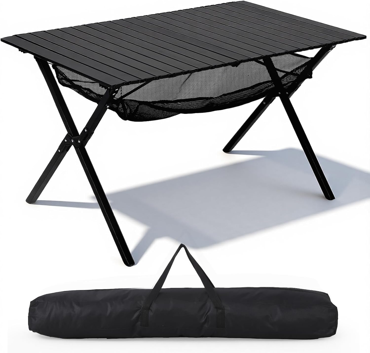 HAUSPROFI Mesa camping plegable 120x70 cm, aluminio 100 kg
