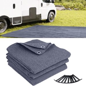 LOVE STORY Alfombra Camping HDPE, azul gris para exteriores
