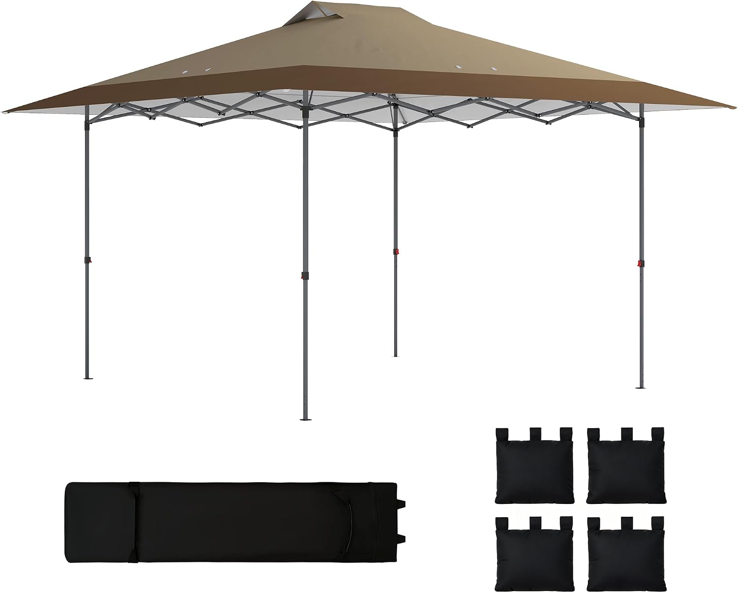 Carpa plegable Outsunny 4x4 m, cenador pop-up con bloqueo central