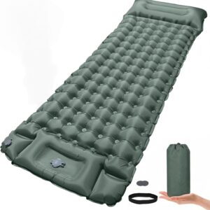 Esterilla camping inflable QUXV con almohada y bomba