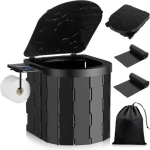 Inodoro portátil plegable con bolsa y funda, hasta 150 kg