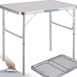 tectake® Mesa Plegable de Aluminio, Ajustable y Ligera