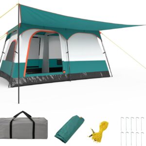 Tienda camping COSTWAY 4-10 pers. 2 hab. porche malla