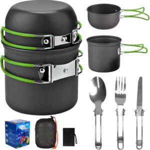 Set utensilios camping QIANAI para 1-2 personas