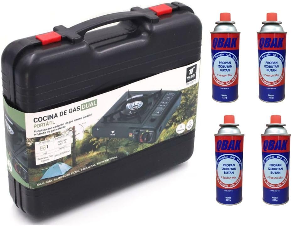 Cocina portátil de gas 2 en 1 con maletín UBOON