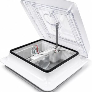 Claraboya XENPER 28x28 cm con ventilador 12V y mosquitera | Homologada CE