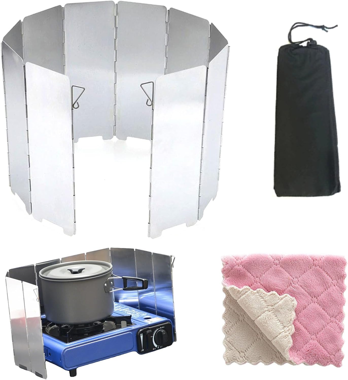 Butyeak Paravientos Plegable para Cocina de Camping Gas