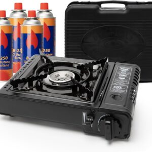 Hornillo gas portátil BESCH con maletín + 4 cartuchos