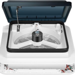 Ventilador 12V autocaravana, aire acondicionado de techo con LED