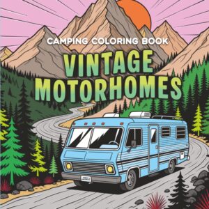 Libro para colorear vintage de furgonetas y camping