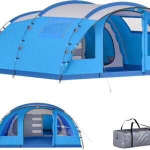 Outsunny Tienda Campaña Familiar 5 Personas Azul 3000mm