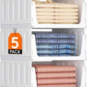 Lifewit Organizador Armario Apilable 5 uds. Blanco