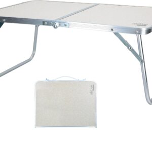 AKTIVE Mesa playa plegable crema 60x40 cm, camping y terraza