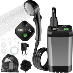 Ducha portátil camping 6000mAh con LED y 4 modos