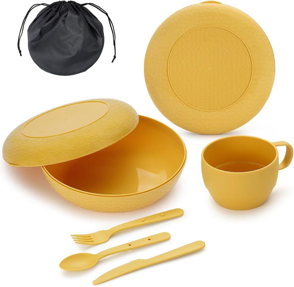Berglander Cubiertos Camping 7 Piezas con Bolsa