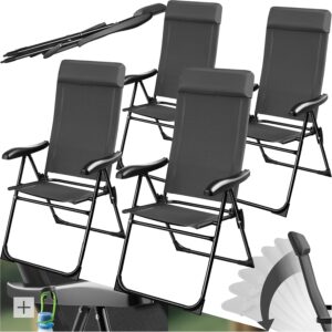 Sillas camping plegables Tectake 4 uds., aluminio y textileno