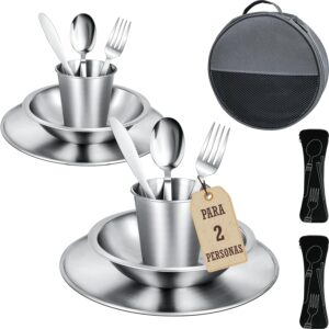 Set cubiertos camping Wasavi 15 piezas - Acero inoxidable