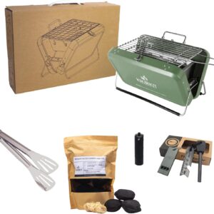 KIKIRIKIT Barbacoa portátil con kit completo verde