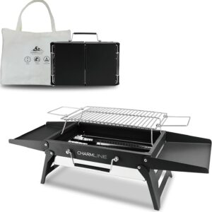 Barbacoa portátil Charmline 35x23 cm, ideal para camping y exteriores