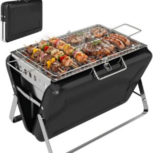 Barbacoa portátil Outsunny con parrilla de carbón y patas plegables