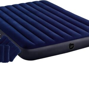 Colchón hinchable Intex Dura-Beam Azul, 2 plazas con almohadas