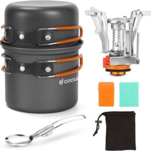 Kit cocinar camping Odoland 6 piezas aluminio anodizado