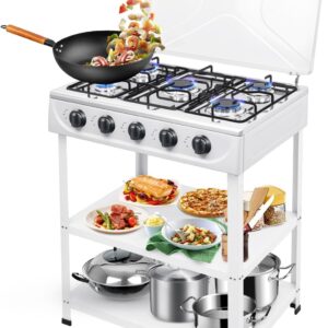 Cocina de gas 5 fuegos Lightakai 2,5 kW con bandeja