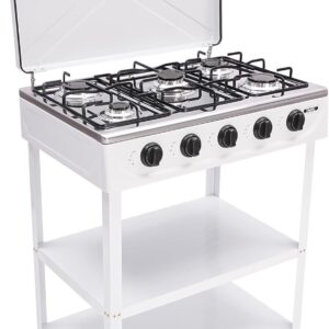Cocina de gas 5 quemadores 2500W con horno y almacenamiento