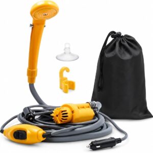 Ducha portátil camping 12V Azarton con bomba sumergible