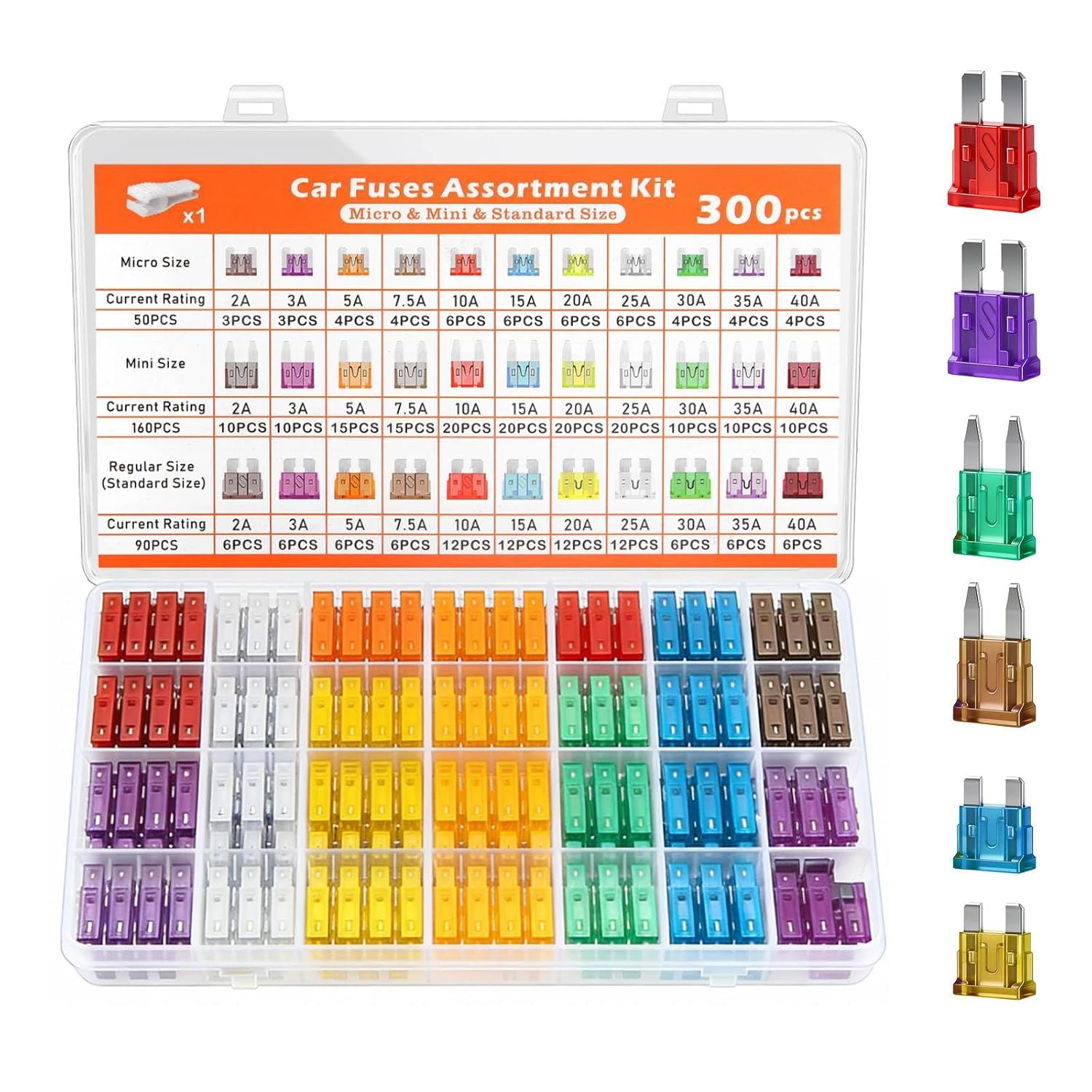 Juego de 300 fusibles para coche con maletín y extractor