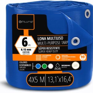 OFITURIA Lona Multiuso Impermeable 4x5 m Azul, Pack 1 ud