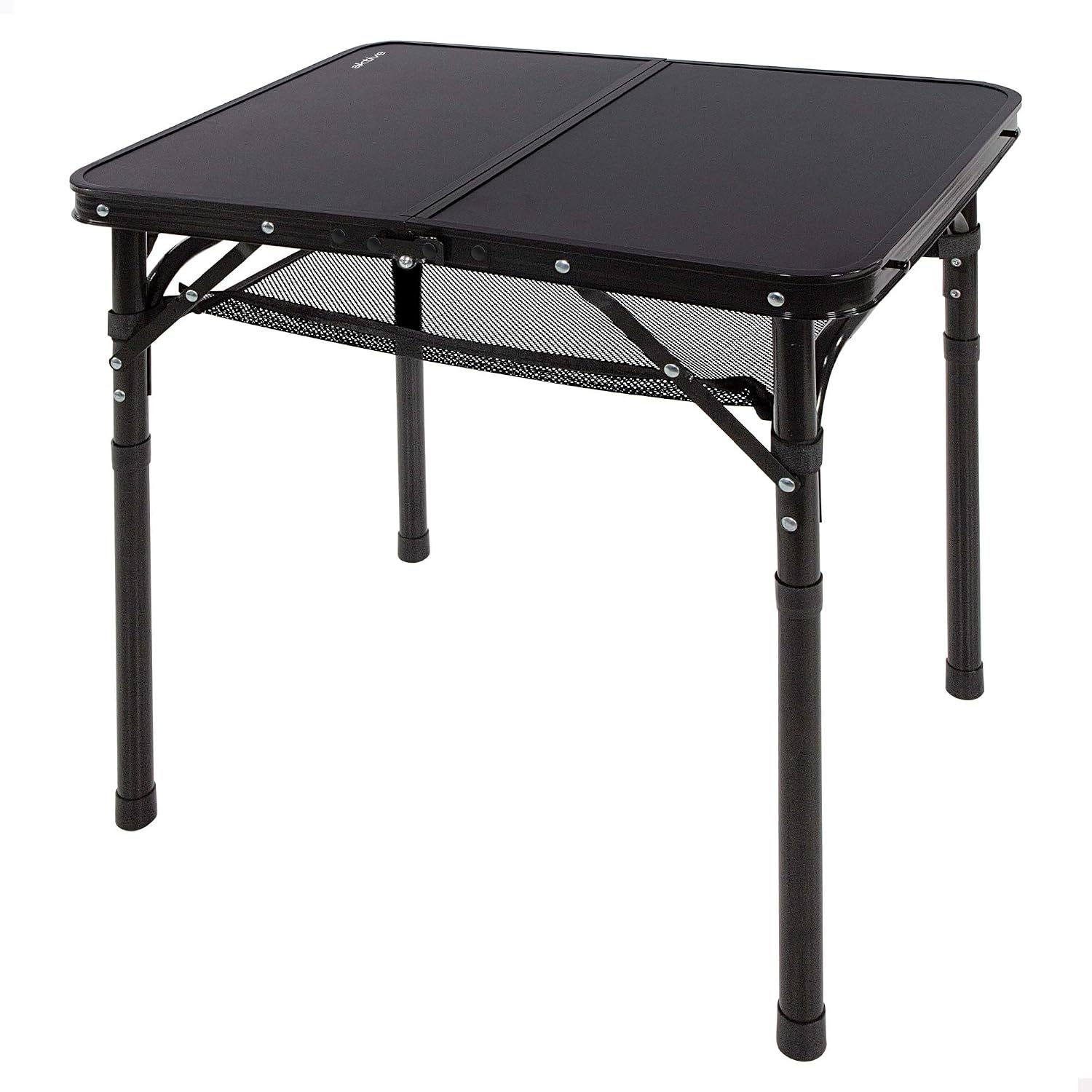 AKTIVE Mesa plegable pequeña Negro 60x45 cm, 30 kg, altura ajustable