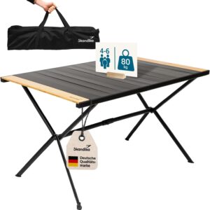Skandika Tivaro: Mesa camping plegable aluminio-madera 4/6 pers.