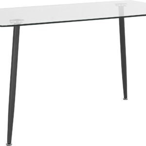 Mesa comedor Beliani 140x80 cm cristal y patas madera escandinava