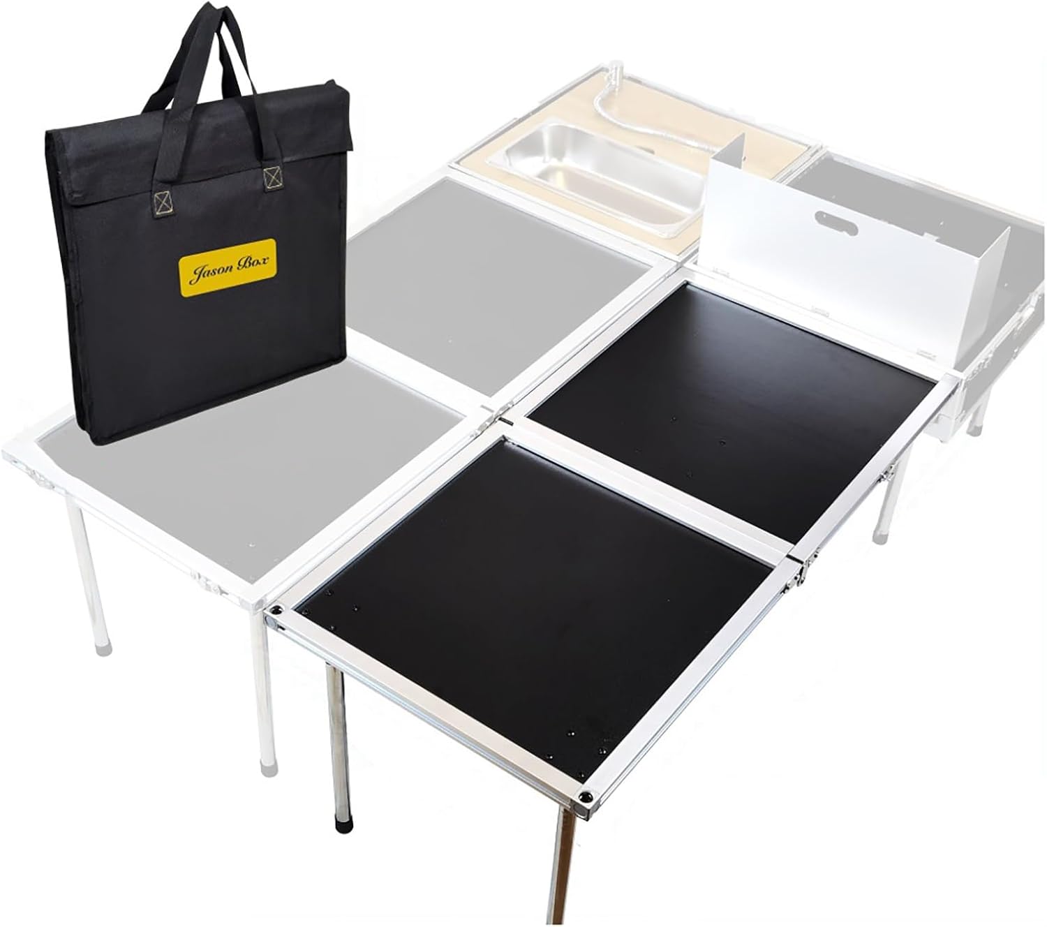 WOLWES Cocina Camping Plegable con Fregadero y Estufa