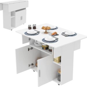 Mesa plegable comedor Chleby 100x70 cm blanco, hasta 6 personas