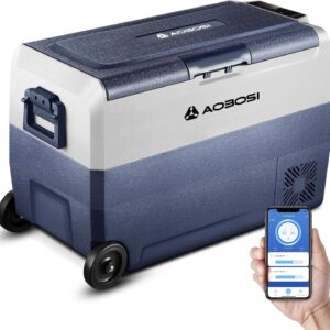 AAOBOSI Nevera Portátil 50L con Ruedas y APP