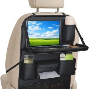 Organizador asiento coche 3 en 1 con mesa plegable negro