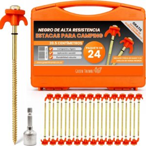 Piquetas Camping Suelo Duro Green Thumbz - 20,5 cm (24 uds.)