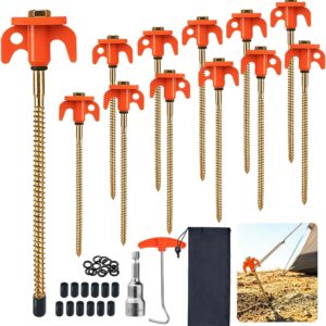12 piquetes de acero para tienda de campaña, kit completo