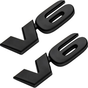 2 Emblemas metálicos V6/SR5 para coche - Diseño 3D negro